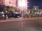 Pink classic car on parade