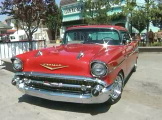 Classic car red chevy static display