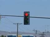 Traffic light changing red to green