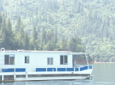 House boat on lake