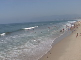 Crowd at Santa Monica beach