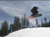 snowboarder on practice hills