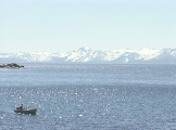 fishing on boat in lake Tahoe