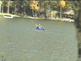 fishing on boat  at June Lake