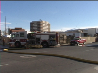 Fire Fighter fighting warehouse fire