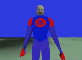 3D man in super hero costume