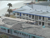 Hurricane Charlie aftermath view of motel  Daytona Beach Florida