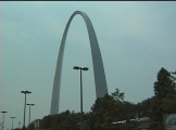 Low angle of St. Louis Arch 