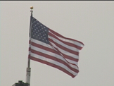 American flag waving in the wind