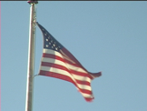 American flag waving in the wind