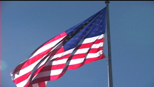 American flag waving in the wind