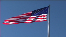 American flag waving in the wind